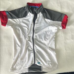 Women’s Luna White and Gray Cycling Jersey Red Accents